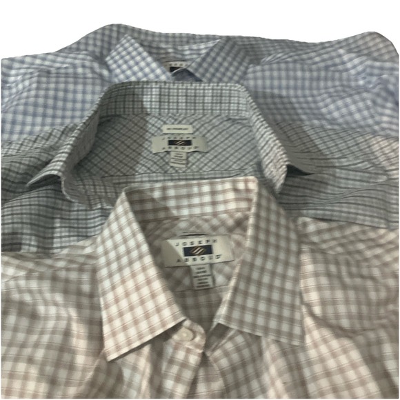 Joseph Abboud Other - Joseph Abboud Dress Shirts (Lot of 3)  Mens 16.5 34/35 Tan Plaid Egyptian Cotton